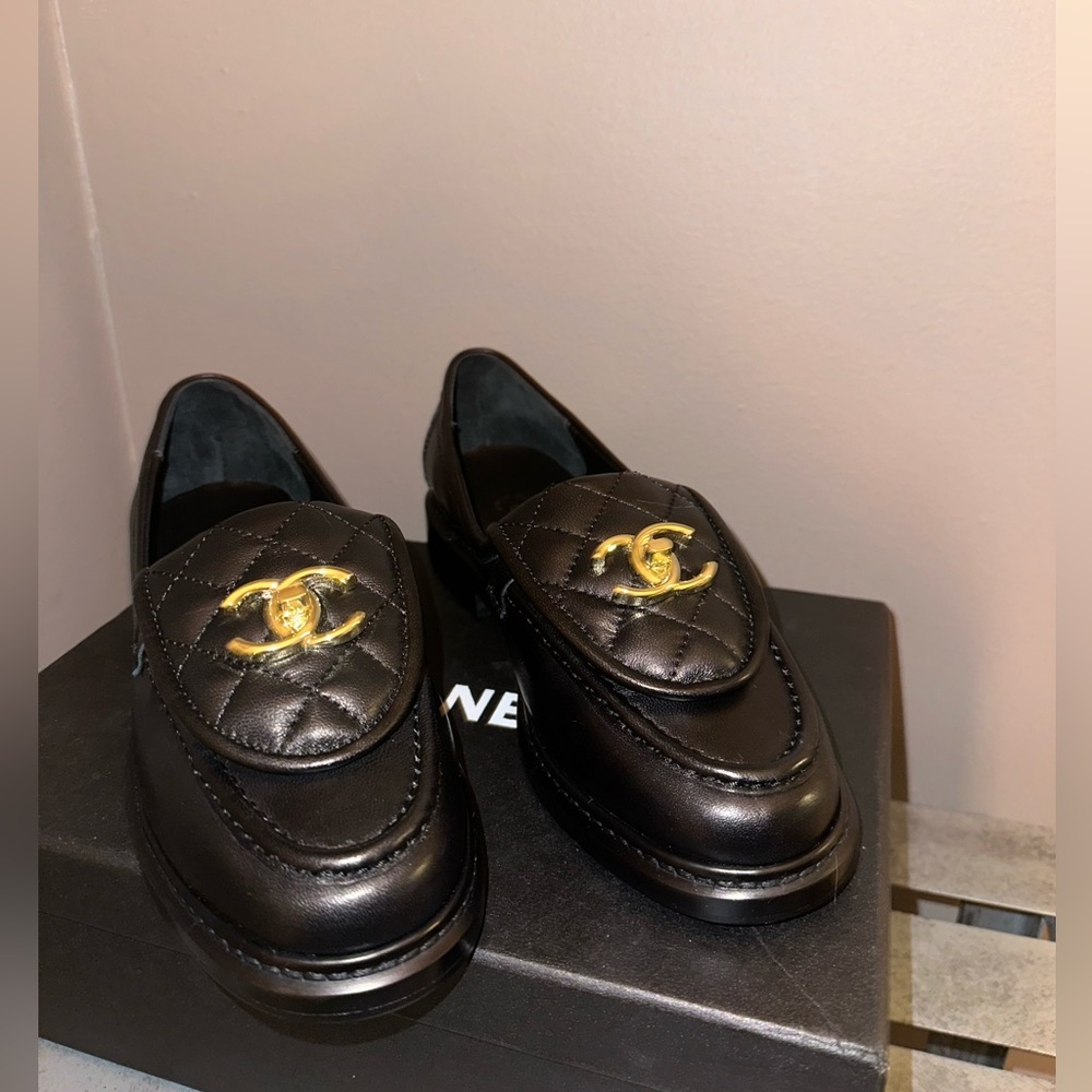 Black loafers